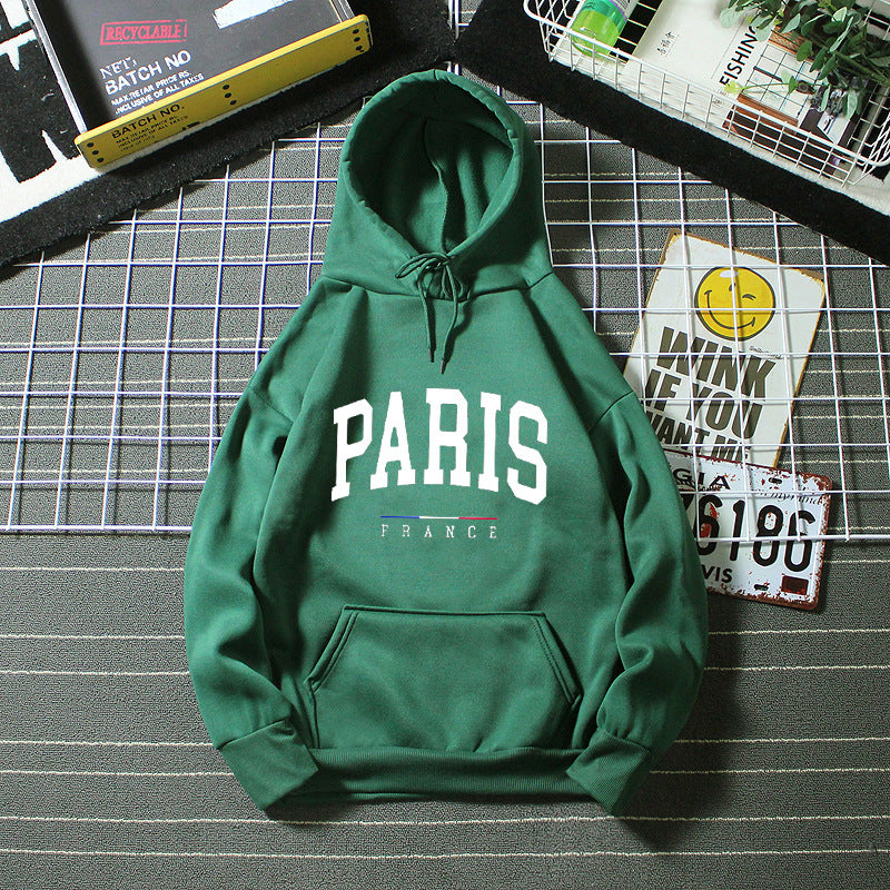 Kvinnors hoodie med stor Paris tryck Mirla-Eva Jonsson