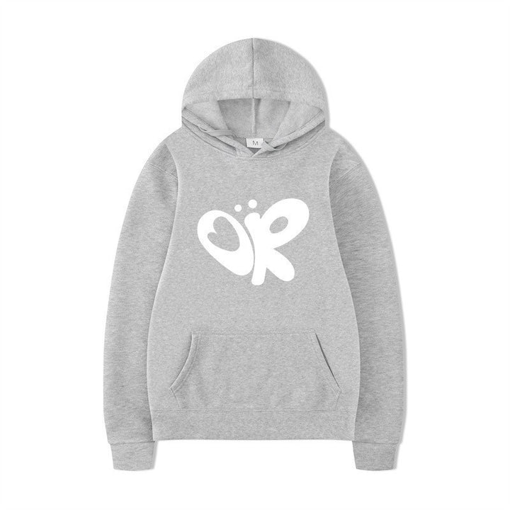 Kvinnors hoodie med stor tryck och praktisk känguruficka Mirla-Eva Jonsson