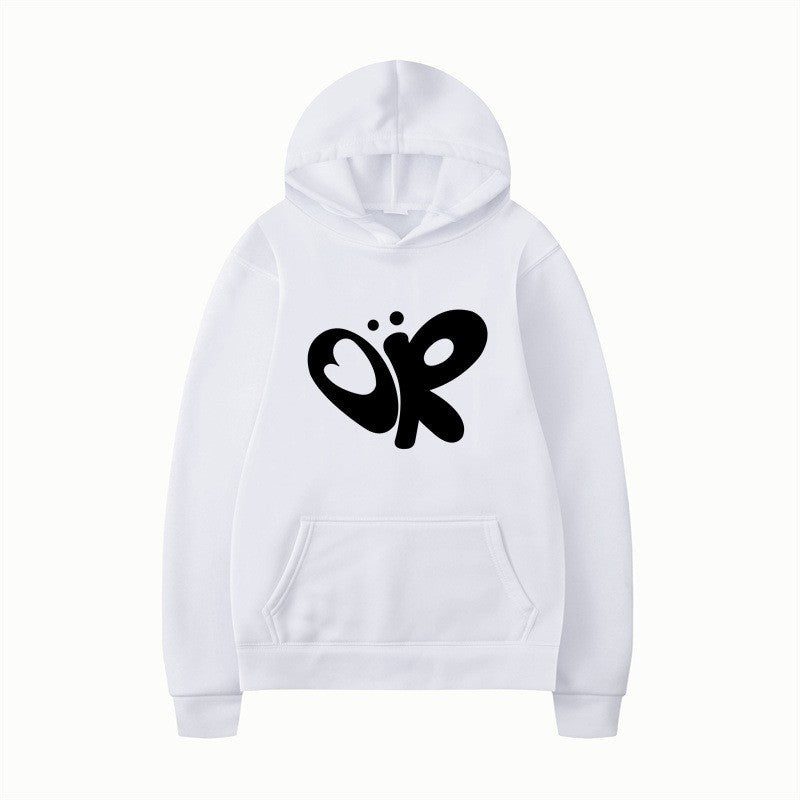 Kvinnors hoodie med stor tryck och praktisk känguruficka Mirla-Eva Jonsson