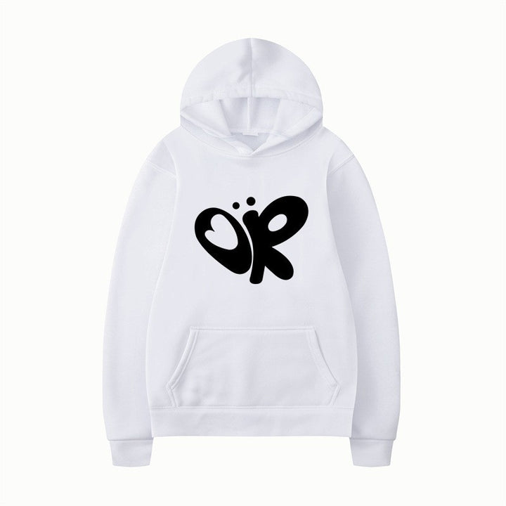 Kvinnors hoodie med stor tryck och praktisk känguruficka Mirla-Eva Jonsson