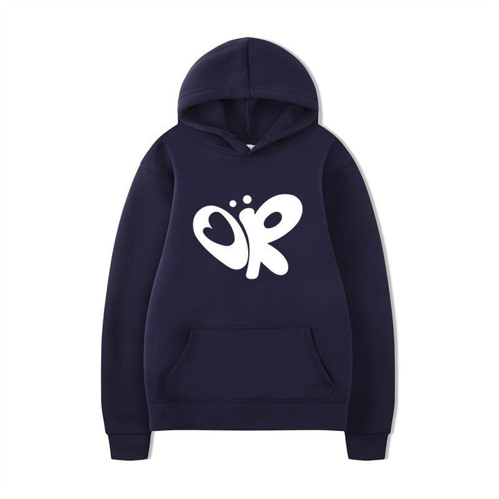 Kvinnors hoodie med stor tryck och praktisk känguruficka Mirla-Eva Jonsson