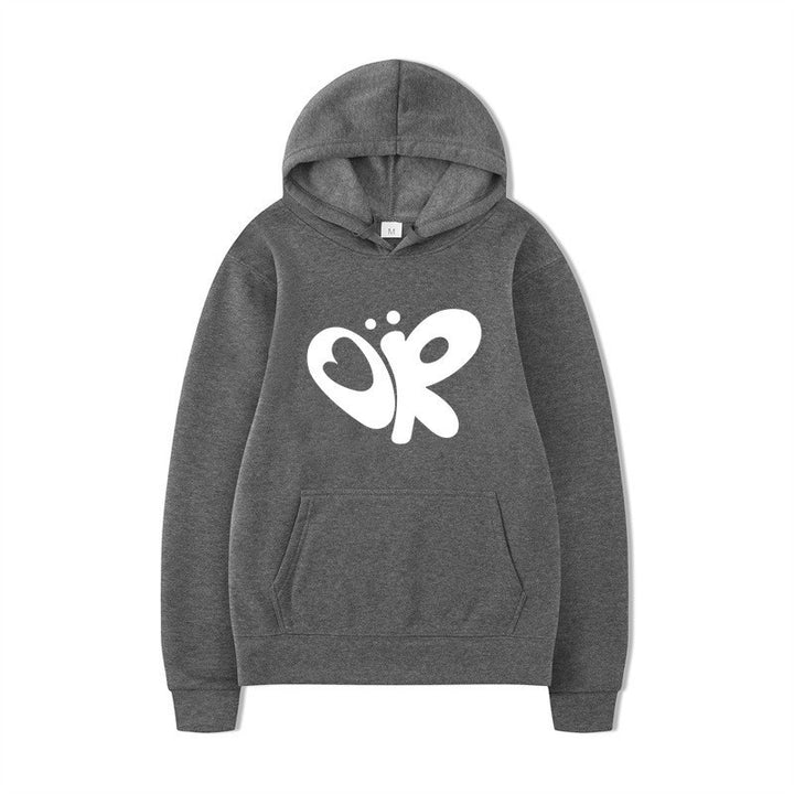 Kvinnors hoodie med stor tryck och praktisk känguruficka Mirla-Eva Jonsson