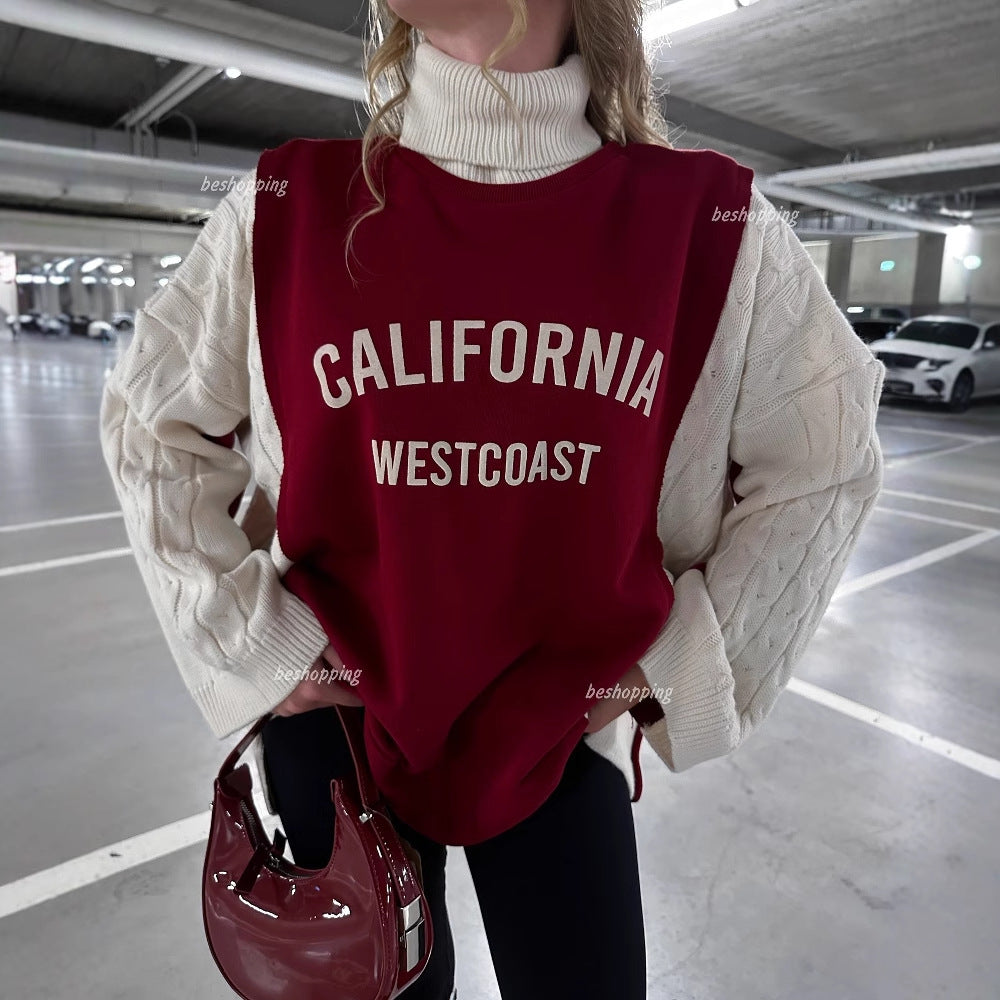 Kvinnors hoodie med texturerade ärmar och cool text Mirla-Eva Jonsson