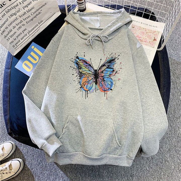 Kvinnors hoodie med tilltalande fjärilsdesign Mirla-Eva Jonsson