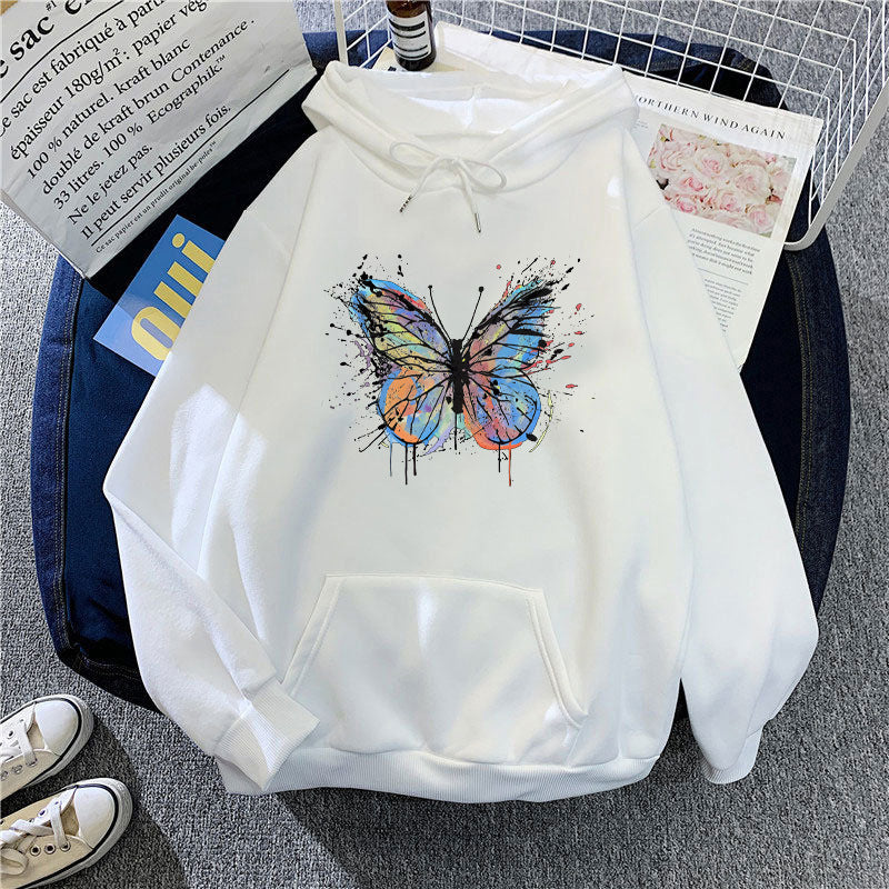 Kvinnors hoodie med tilltalande fjärilsdesign Mirla-Eva Jonsson