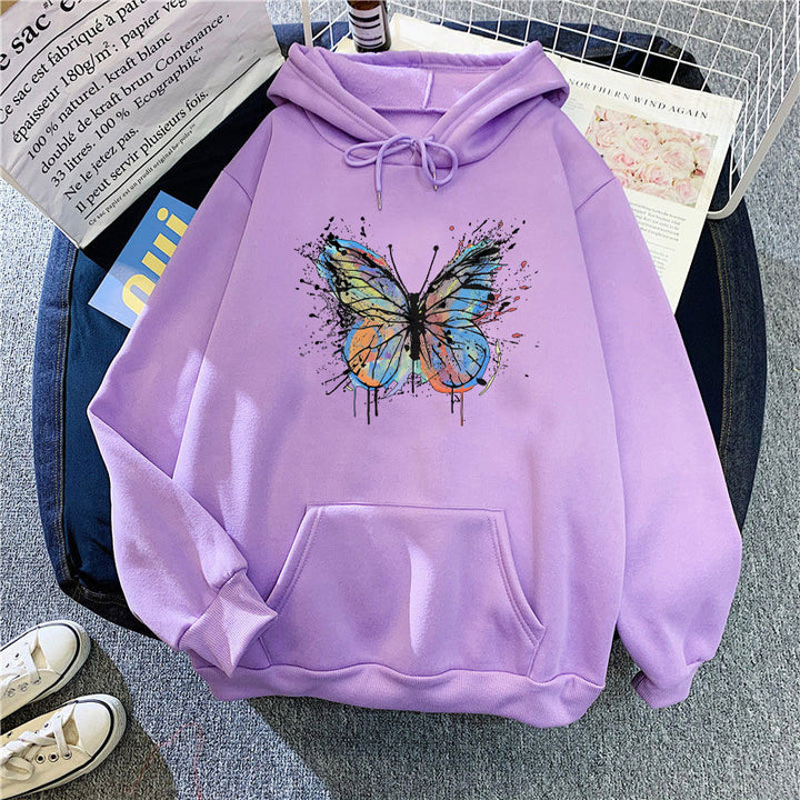 Kvinnors hoodie med tilltalande fjärilsdesign Mirla-Eva Jonsson