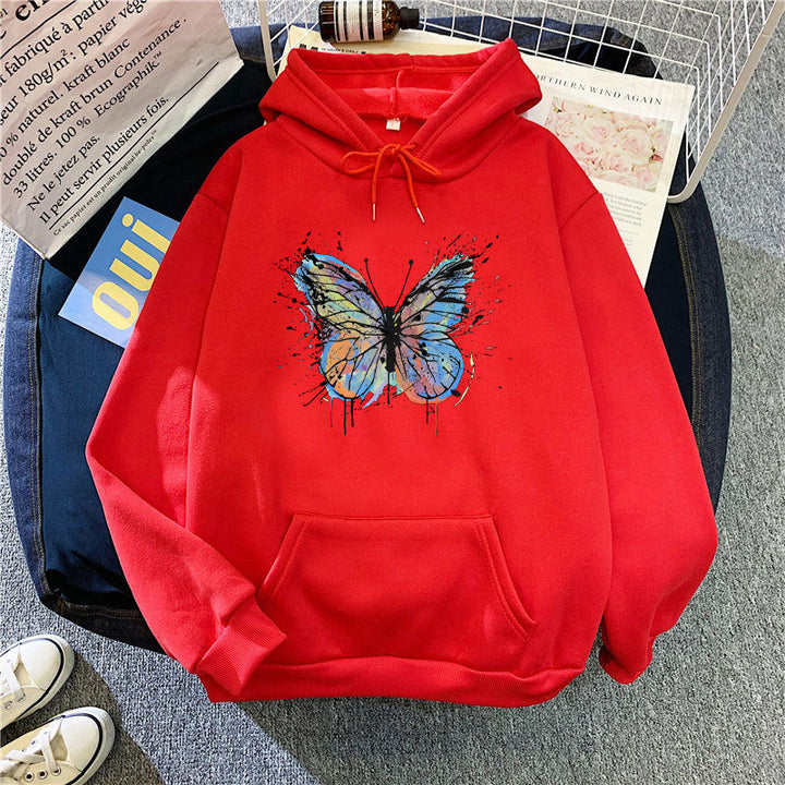 Kvinnors hoodie med tilltalande fjärilsdesign Mirla-Eva Jonsson