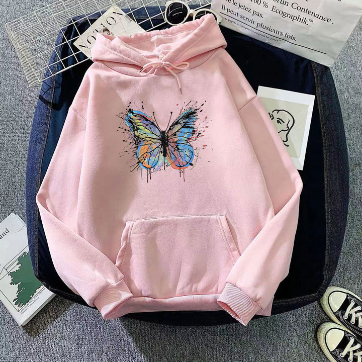 Kvinnors hoodie med tilltalande fjärilsdesign Mirla-Eva Jonsson