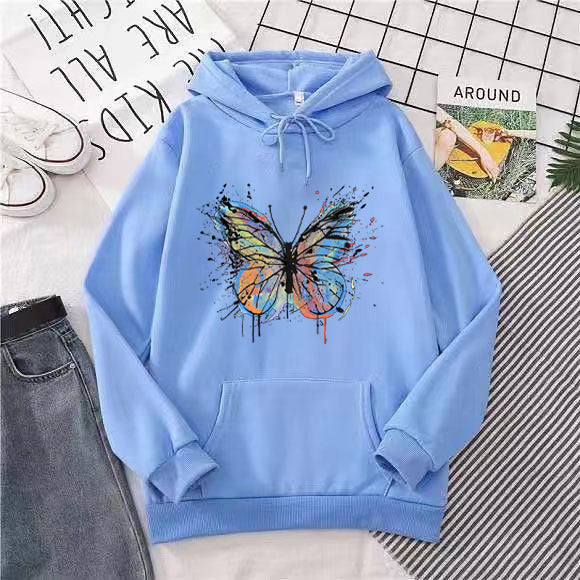 Kvinnors hoodie med tilltalande fjärilsdesign Mirla-Eva Jonsson