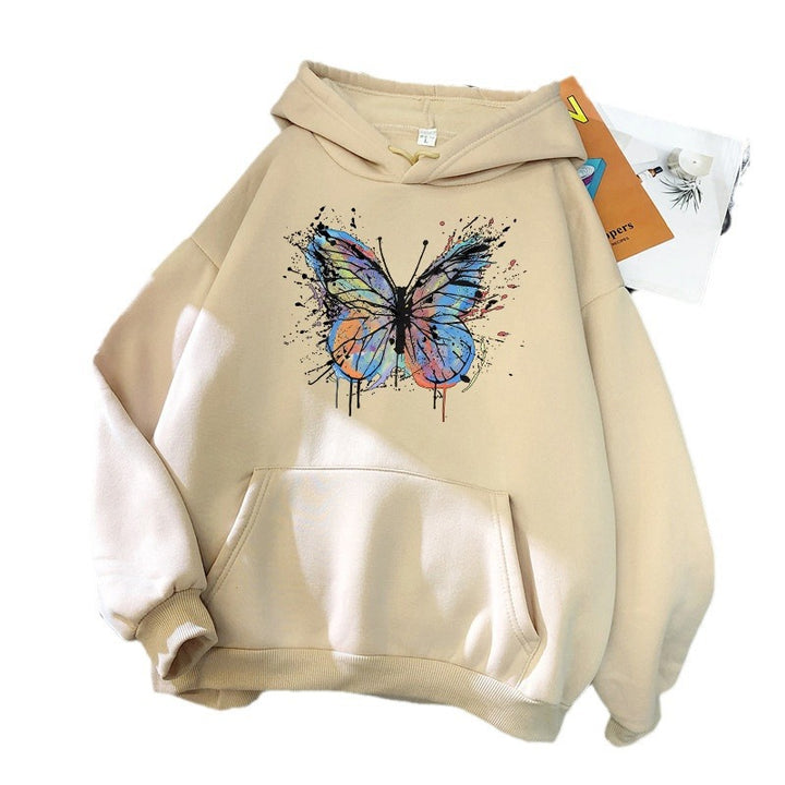 Kvinnors hoodie med tilltalande fjärilsdesign Mirla-Eva Jonsson