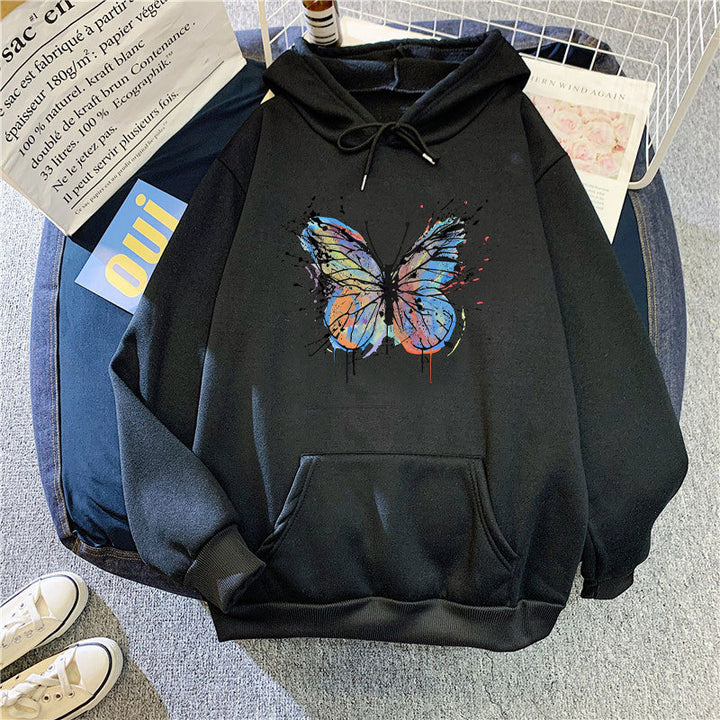 Kvinnors hoodie med tilltalande fjärilsdesign Mirla-Eva Jonsson