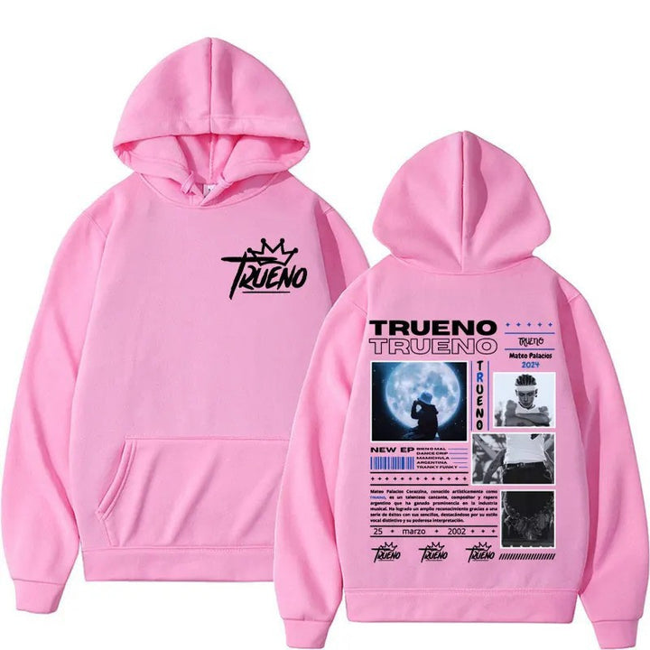 Kvinnors hoodie med unik grafisk design och bekväm passform Mirla-Eva Jonsson