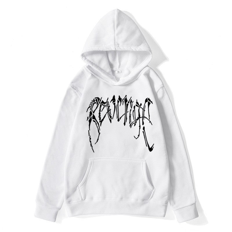 Kvinnors hoodie med unik grafisk text Mirla-Eva Jonsson