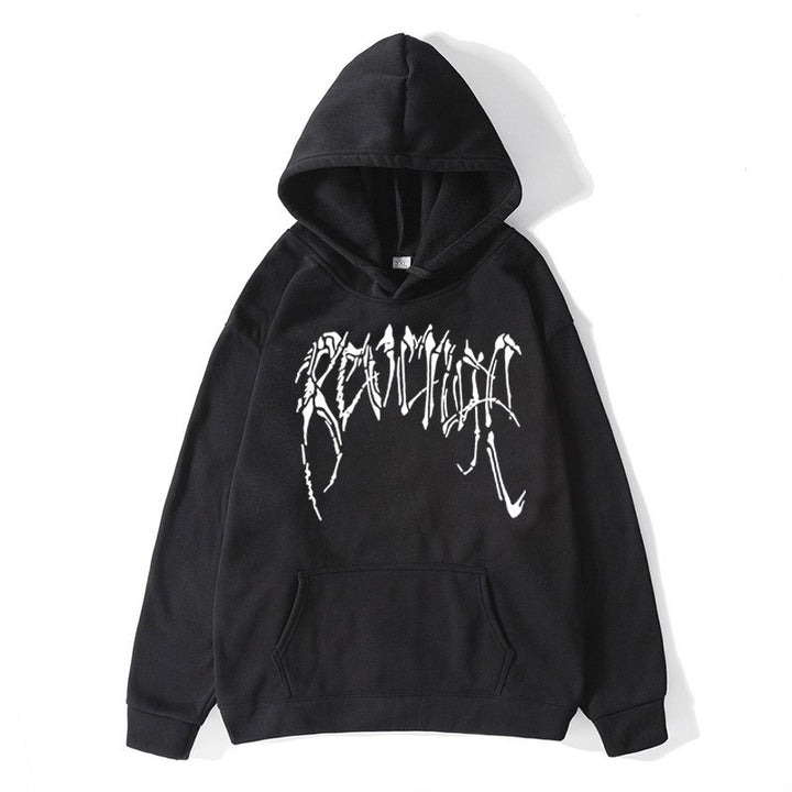 Kvinnors hoodie med unik grafisk text Mirla-Eva Jonsson