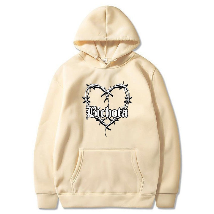 Kvinnors hoodie med unik hjärtformad design och broderad text Mirla-Eva Jonsson