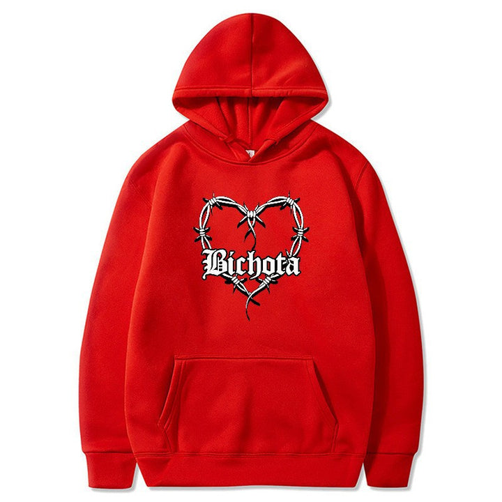 Kvinnors hoodie med unik hjärtformad design och broderad text Mirla-Eva Jonsson