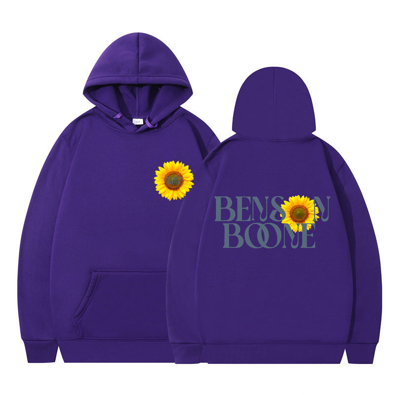 Kvinnors hoodie med unik solrosdesign och bekväm passform Mirla-Eva Jonsson