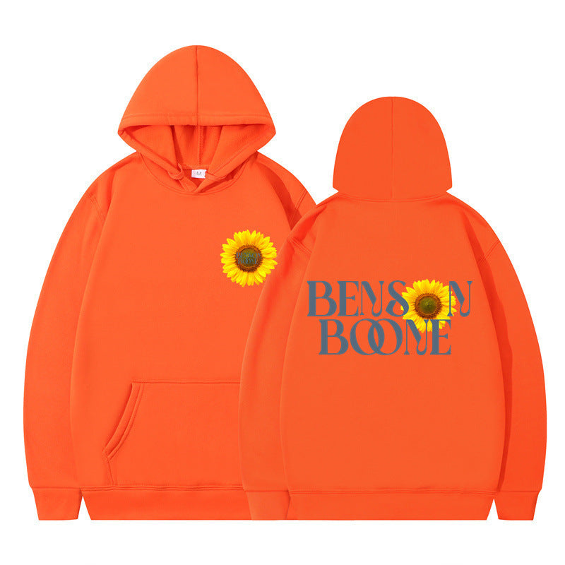 Kvinnors hoodie med unik solrosdesign och bekväm passform Mirla-Eva Jonsson