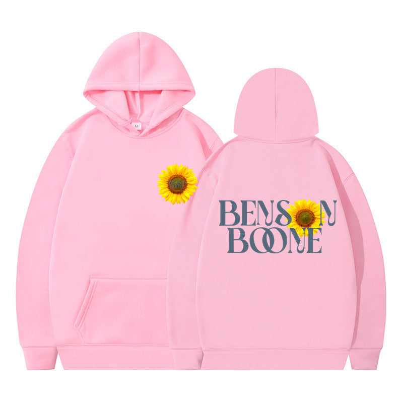 Kvinnors hoodie med unik solrosdesign och bekväm passform Mirla-Eva Jonsson