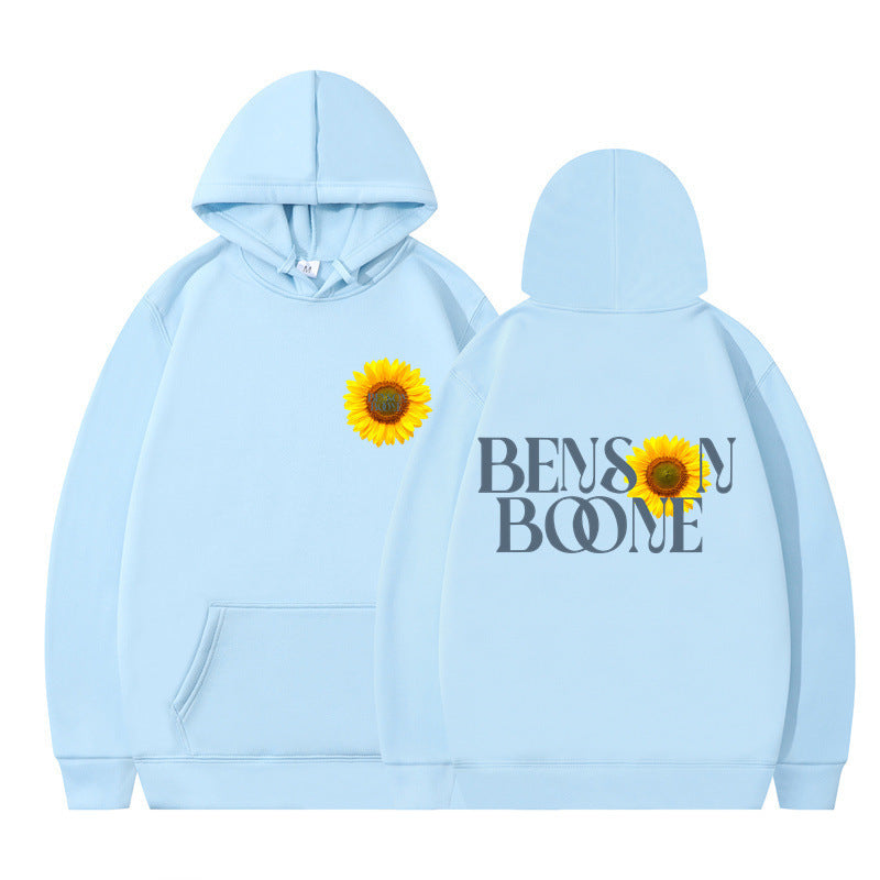 Kvinnors hoodie med unik solrosdesign och bekväm passform Mirla-Eva Jonsson