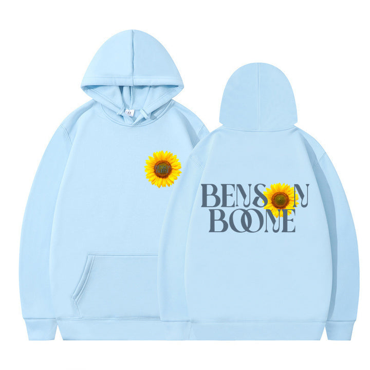 Kvinnors hoodie med unik solrosdesign och bekväm passform Mirla-Eva Jonsson