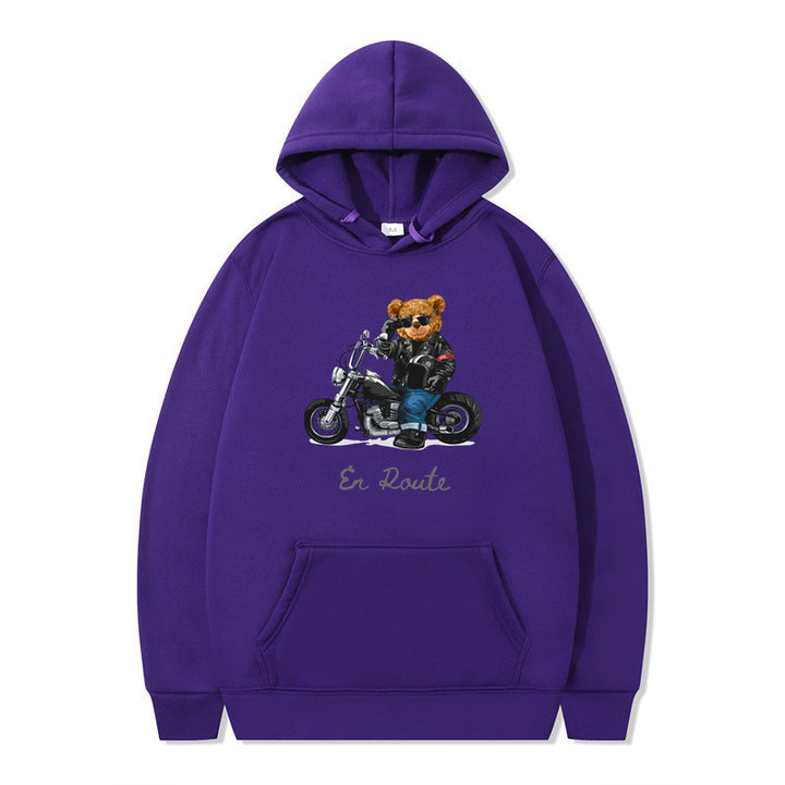 Kvinnors hoodie med unikt björndesign och avslappnad passform Mirla-Eva Jonsson