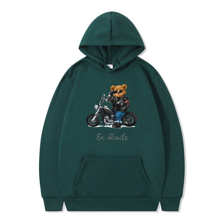 Kvinnors hoodie med unikt björndesign och avslappnad passform Mirla-Eva Jonsson