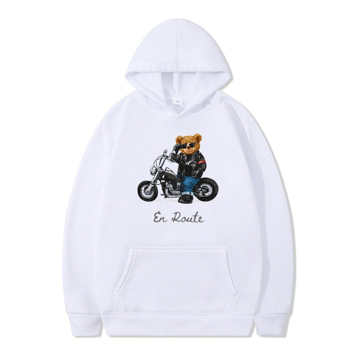 Kvinnors hoodie med unikt björndesign och avslappnad passform Mirla-Eva Jonsson