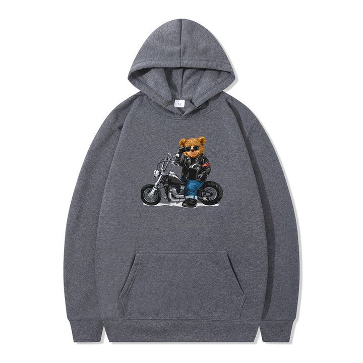 Kvinnors hoodie med unikt björndesign och avslappnad passform Mirla-Eva Jonsson