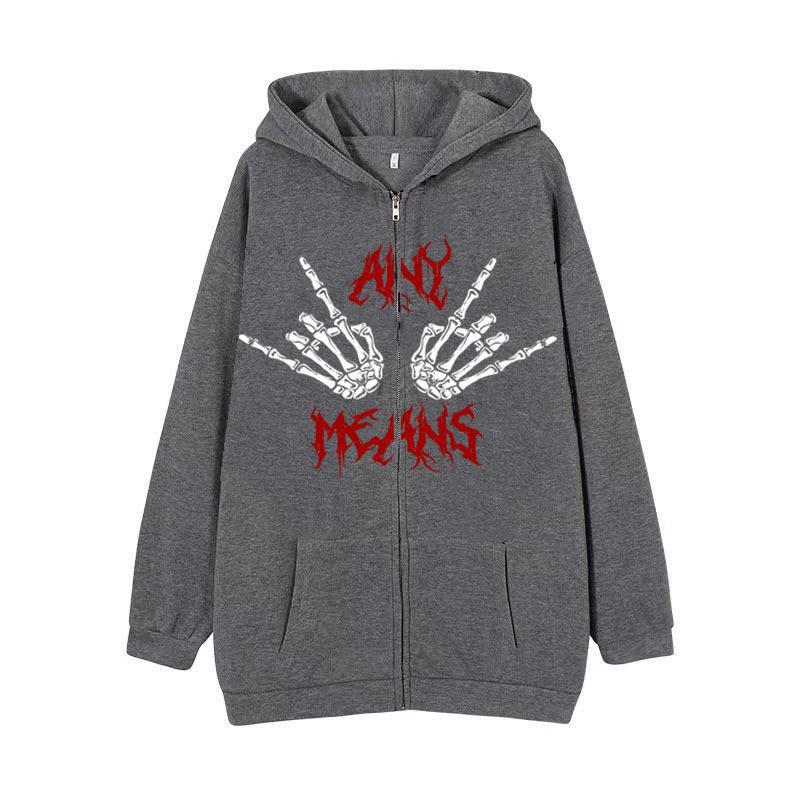 Kvinnors hoodie med unikt skelettdesign och praktiska kängurufickor Mirla-Eva Jonsson