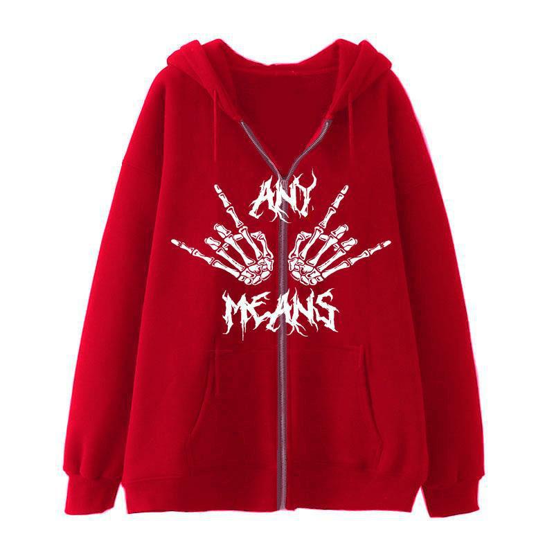 Kvinnors hoodie med unikt skelettdesign och praktiska kängurufickor Mirla-Eva Jonsson