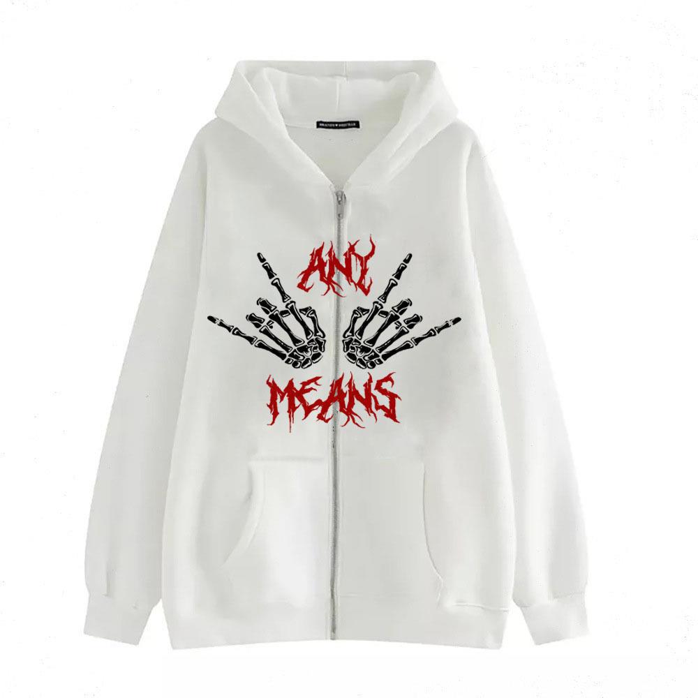 Kvinnors hoodie med unikt skelettdesign och praktiska kängurufickor Mirla-Eva Jonsson