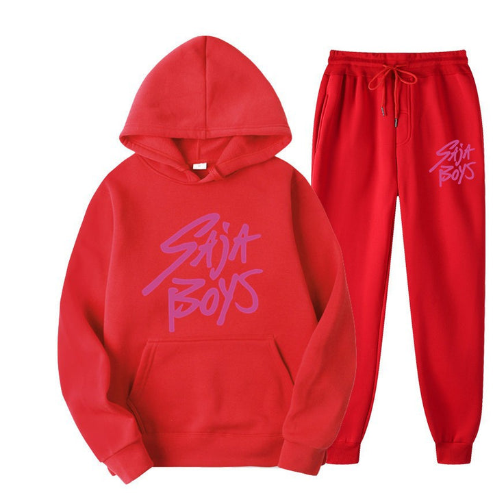 Kvinnors hoodie och joggerset med modern grafisk tryck Mirla-Eva Jonsson