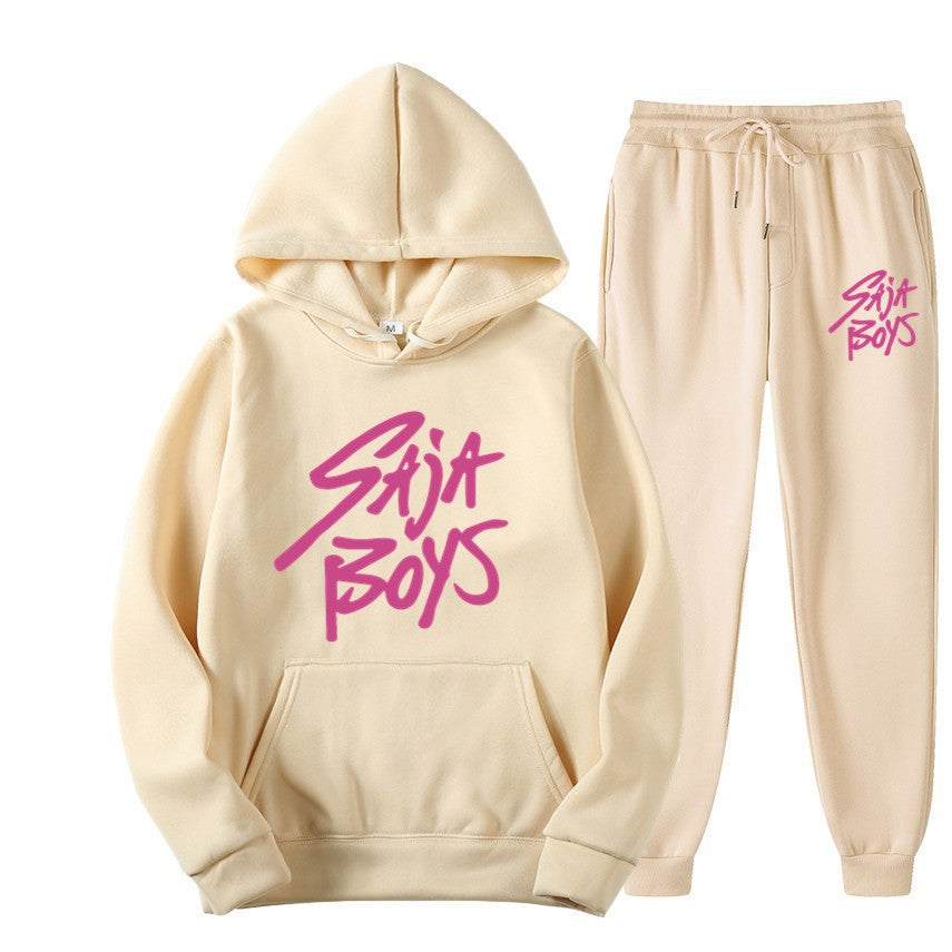 Kvinnors hoodie och joggerset med modern grafisk tryck Mirla-Eva Jonsson