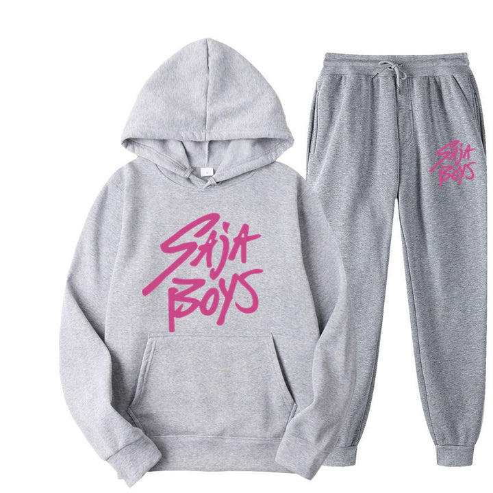 Kvinnors hoodie och joggerset med modern grafisk tryck Mirla-Eva Jonsson