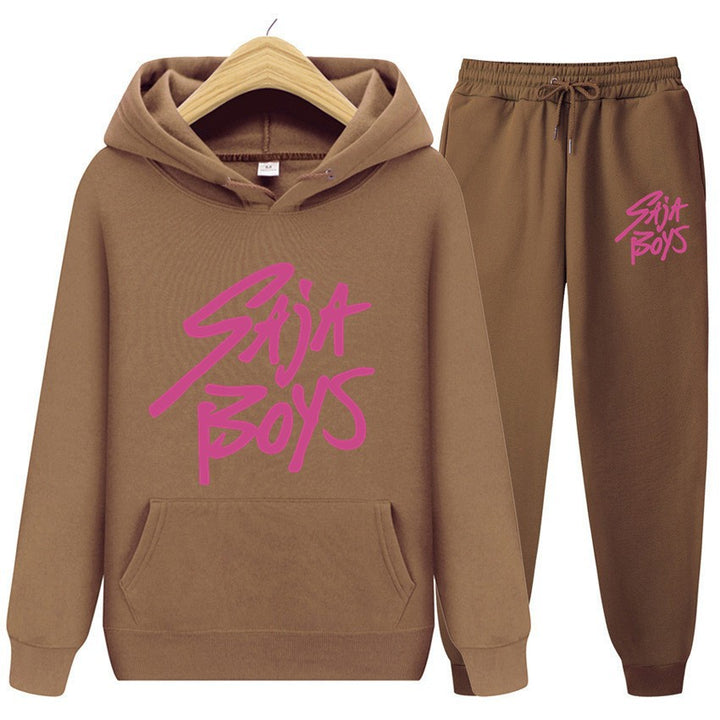 Kvinnors hoodie och joggerset med modern grafisk tryck Mirla-Eva Jonsson