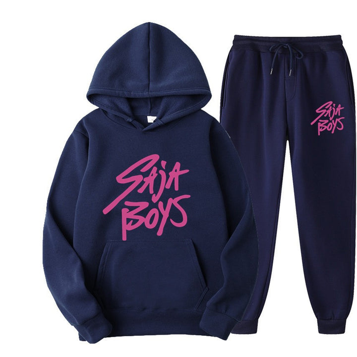 Kvinnors hoodie och joggerset med modern grafisk tryck Mirla-Eva Jonsson