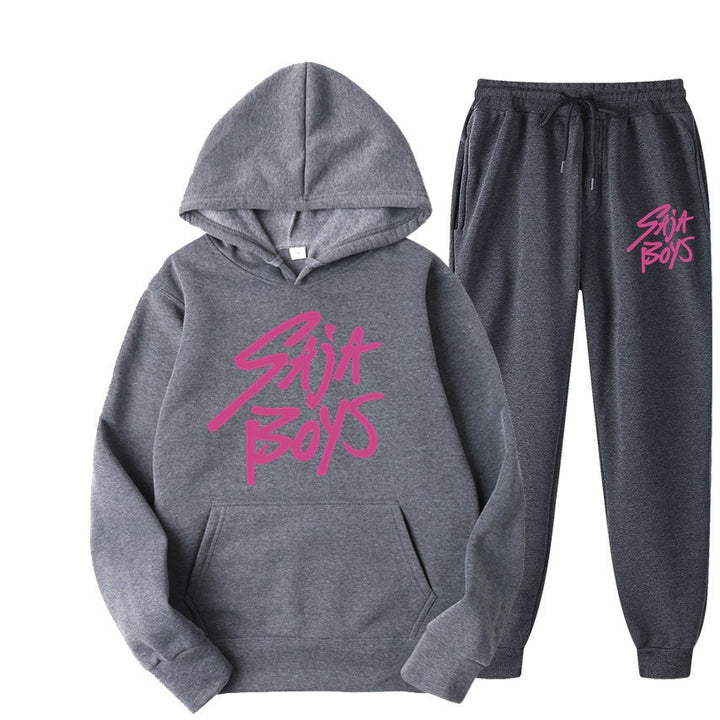 Kvinnors hoodie och joggerset med modern grafisk tryck Mirla-Eva Jonsson