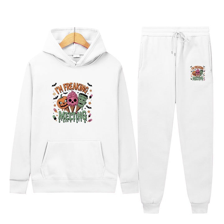 Kvinnors hoodie set med kreativa Halloween-motiv Mirla-Eva Jonsson