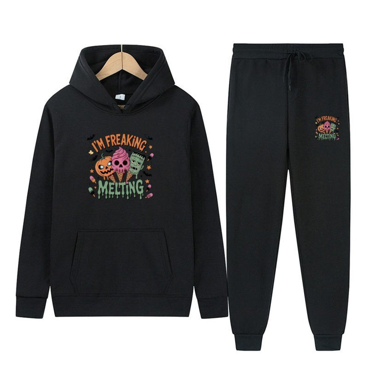 Kvinnors hoodie set med kreativa Halloween-motiv Mirla-Eva Jonsson