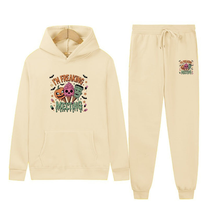 Kvinnors hoodie set med kreativa Halloween-motiv Mirla-Eva Jonsson