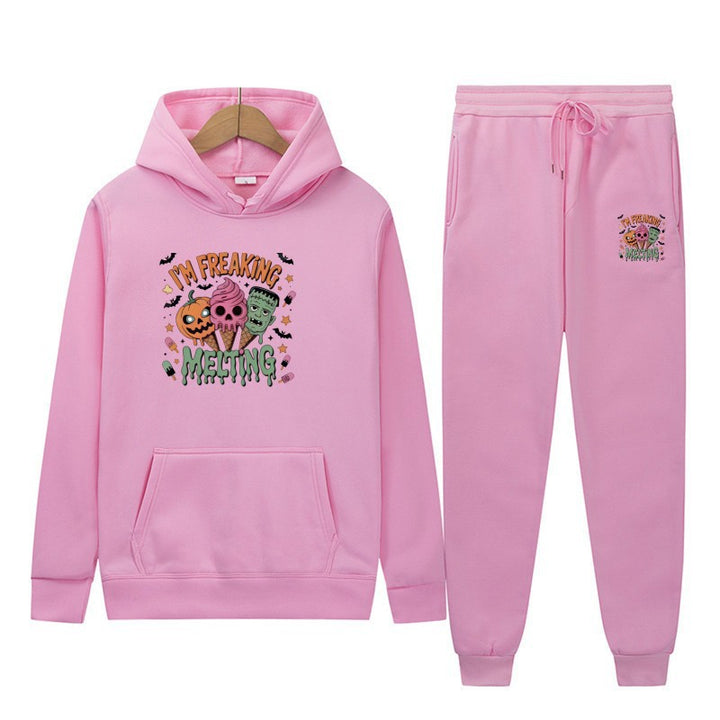 Kvinnors hoodie set med kreativa Halloween-motiv Mirla-Eva Jonsson
