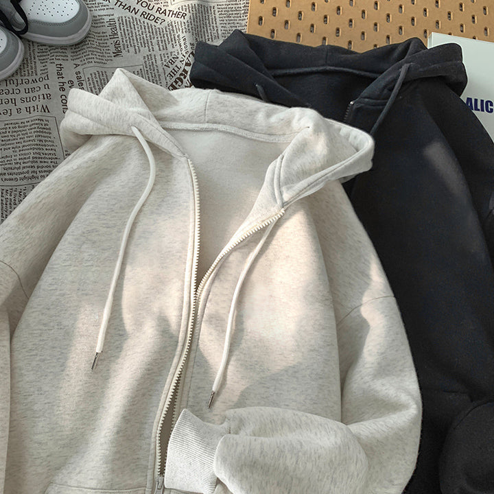 Kvinnors hoodie sweatshirt jacka med ergonomisk skärning och praktisk dragkedja-Eva Jonsson