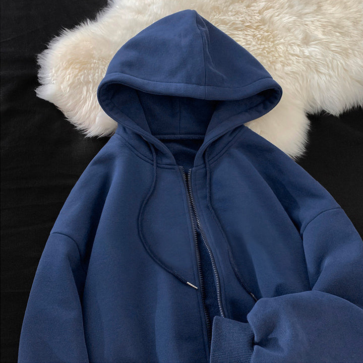 Kvinnors hoodie sweatshirt jacka med ergonomisk skärning och praktisk dragkedja-Eva Jonsson