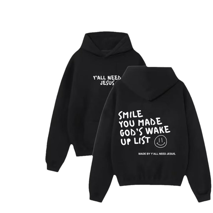Kvinnors hoodie sweatshirt med inspirerande tryck och bekväm passform Mirla-Eva Jonsson