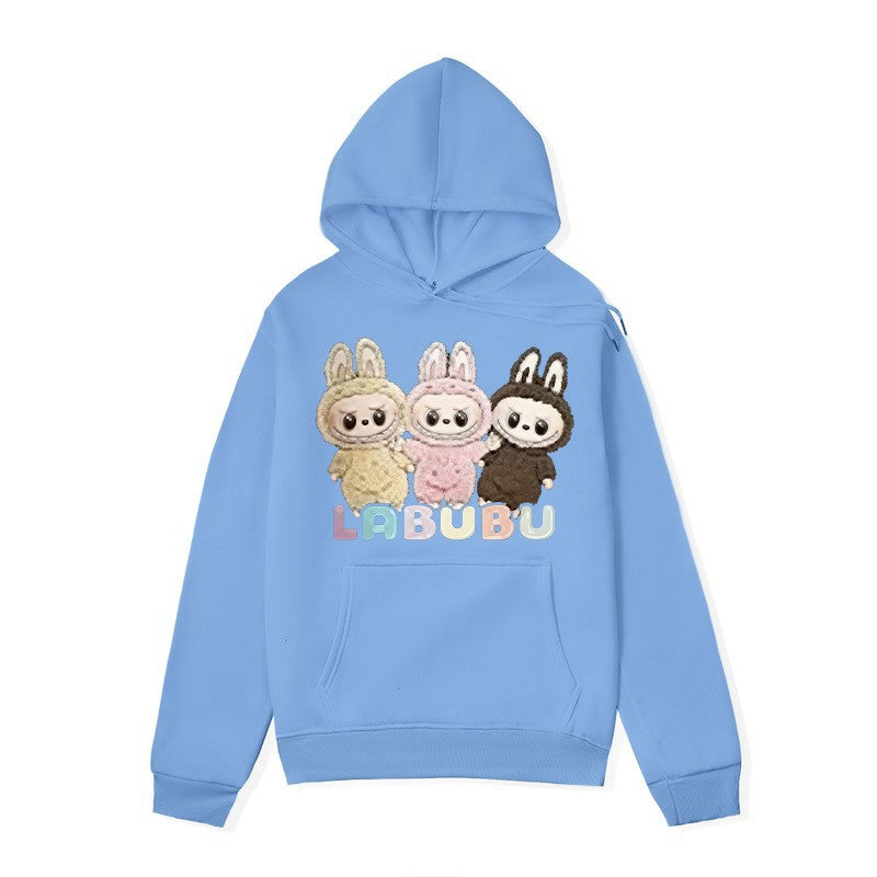 Kvinnors hoodie sweatshirt med konstnärlig grafisk tryck och praktisk känguruficka Mirla-Eva Jonsson