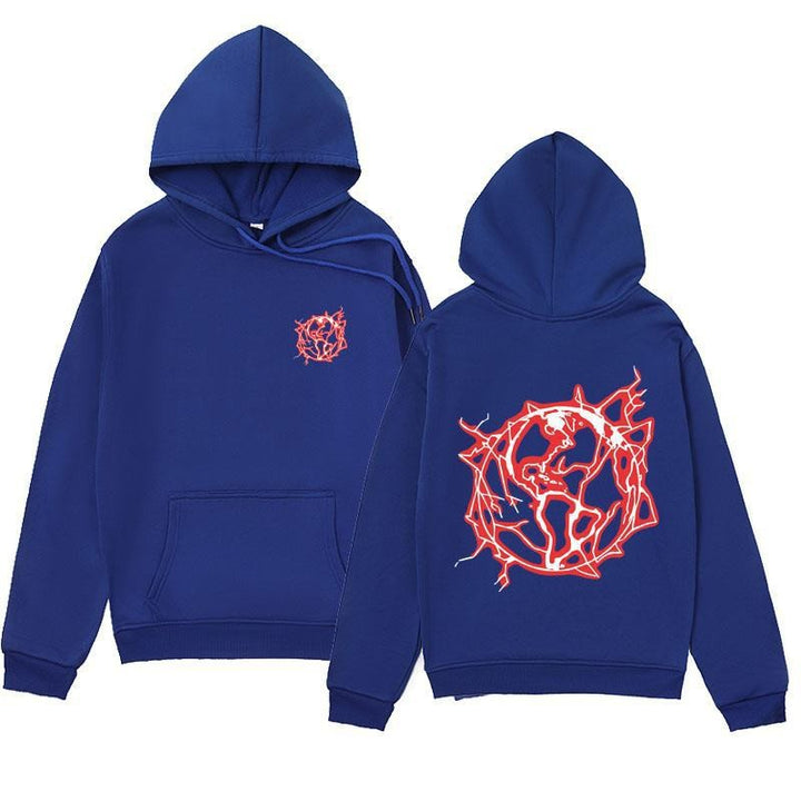Kvinnors hoodie sweatshirt med konstnärlig grafisk tryck och praktisk känguruficka Mirla-Eva Jonsson