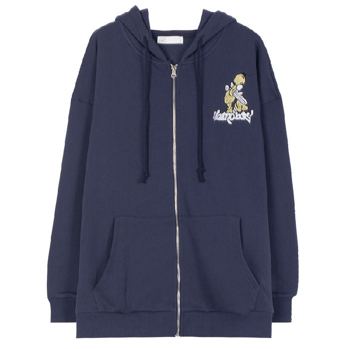 Kvinnors huva jacka med unik broderad design Mirla-Eva Jonsson