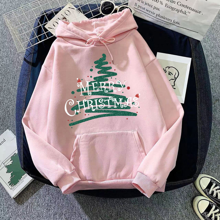Kvinnors huva sweatshirt med festligt jul design Mirla-Eva Jonsson
