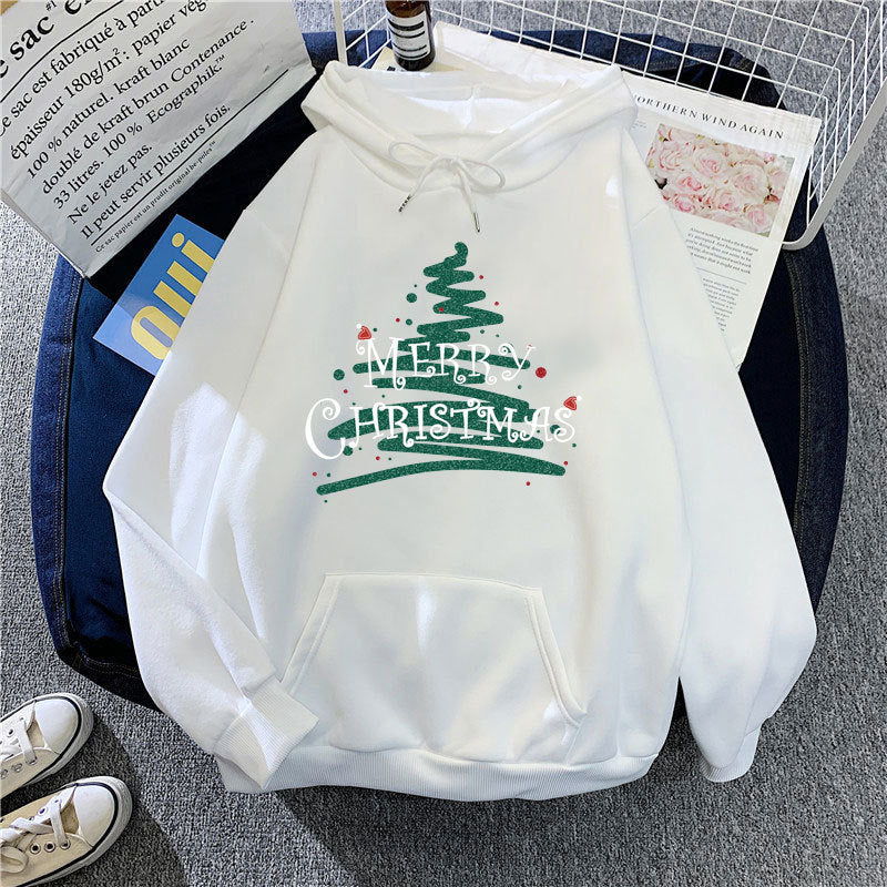 Kvinnors huva sweatshirt med festligt jul design Mirla-Eva Jonsson